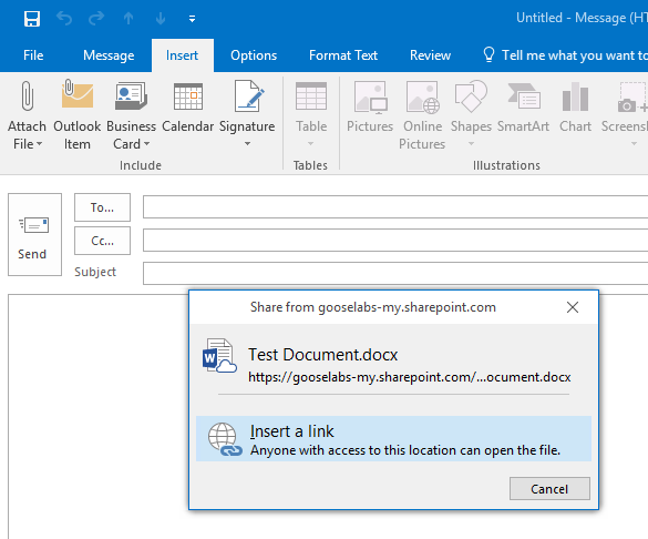 Attach file from onedrive to outlook 2016 Attach file from onedrive to outlook 2016